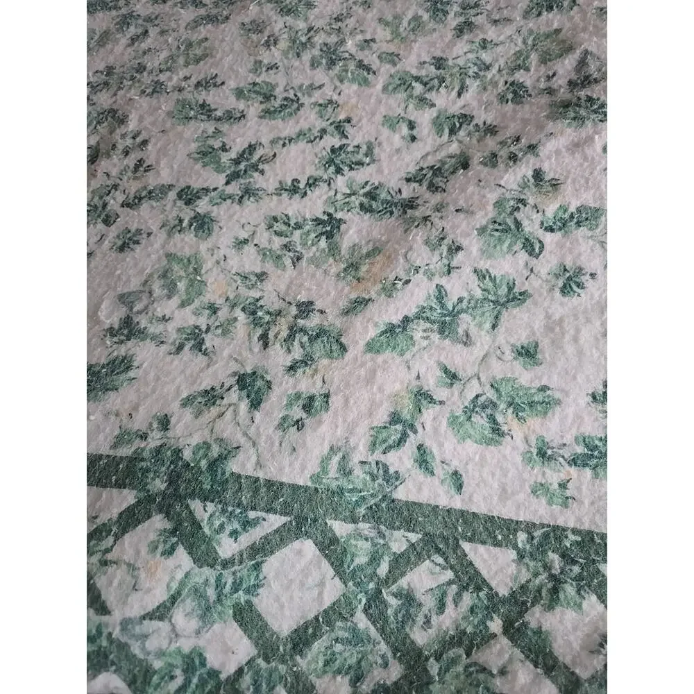 Lot of 2 Vtg Green Yellow Floral Flawed‎ Acrylic Bedding Blanket Queen/King Size